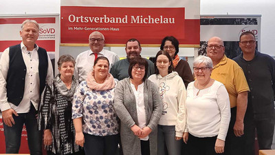 Gruppenbild des neu gewählten Vorstandes im Ortsverband Michelau